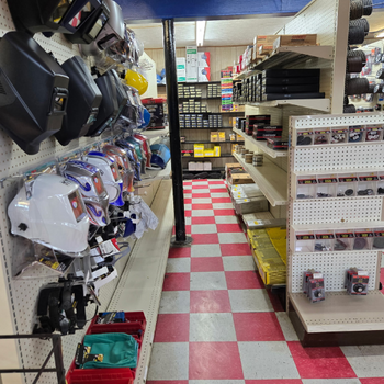 Welding helmets and supplies inside of United Supply Inc.