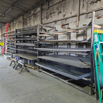 Sheets of steel inside of United Supply Inc.
