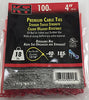K-T Industries 4 Red Ultra Light Duty, 100/Pk