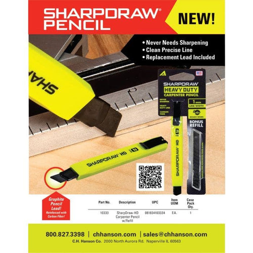 C.H. Hanson Sharpdraw®-HD Carpenter Pencil w/ Refill