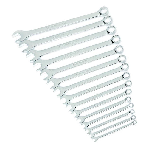 GearWrench 15 Piece 12 Point Long Pattern Combination SAE Wrench Set